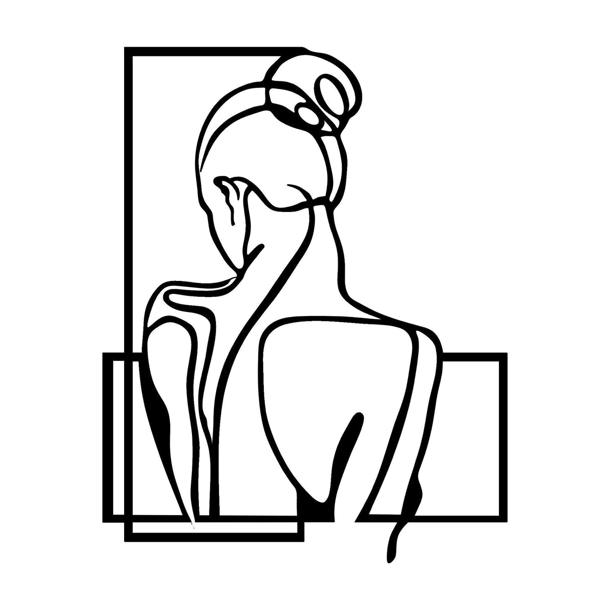 Decoratiune de perete Metal Backround, Negru, 73x1x57 cm