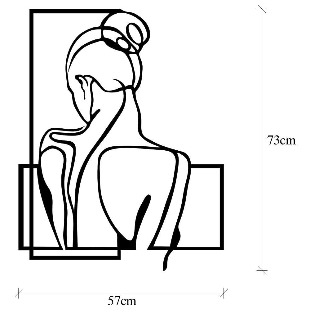 Decoratiune de perete Metal Backround, Negru, 73x1x57 cm