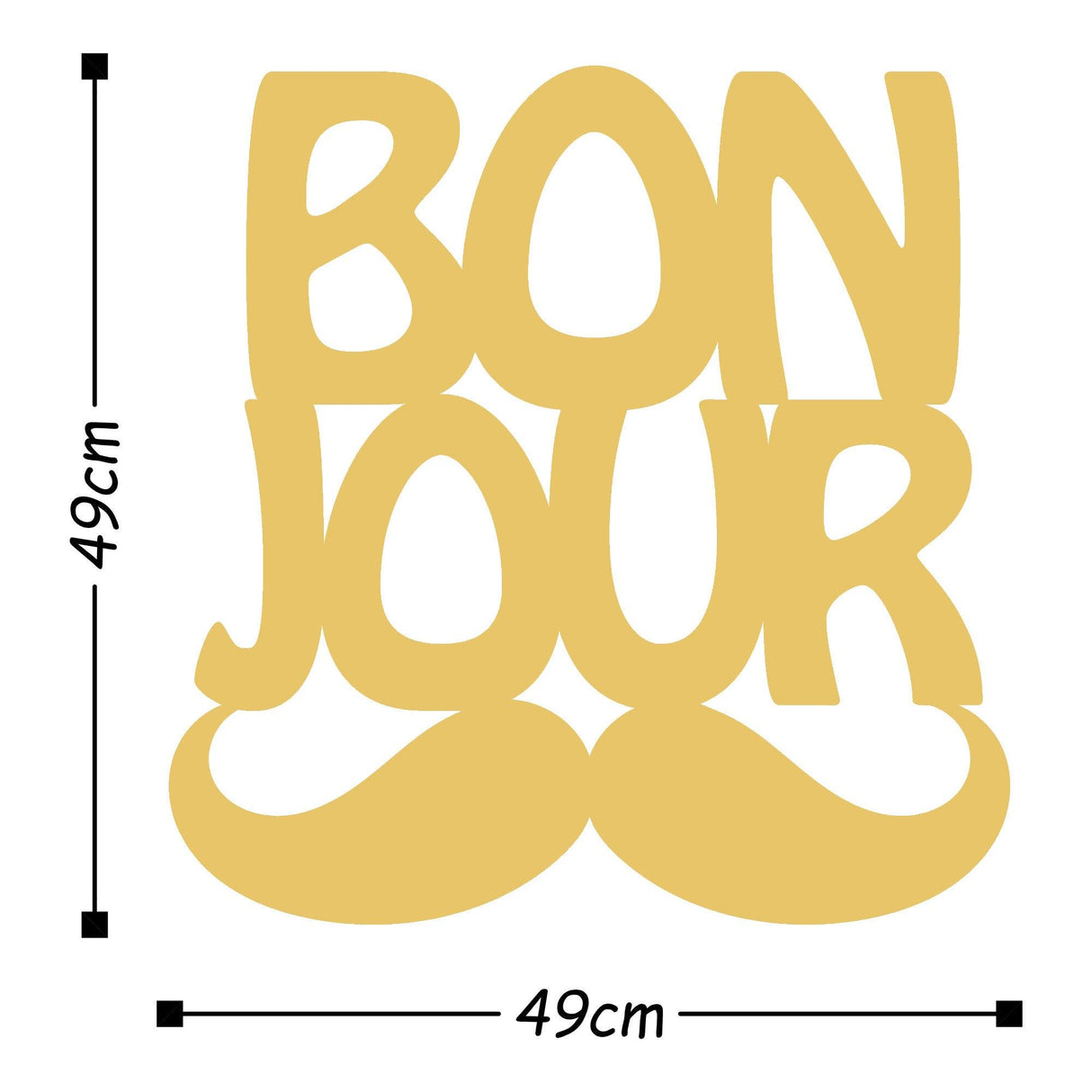 Decoratiune de perete Metal Bonjursir, Aur, 49x1x49 cm