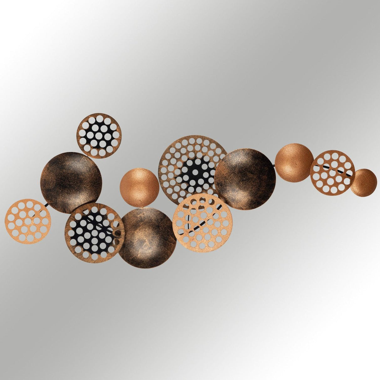 Decoratiune de perete Bronte, Metal, 42x8x90 cm - Maro-Auriu