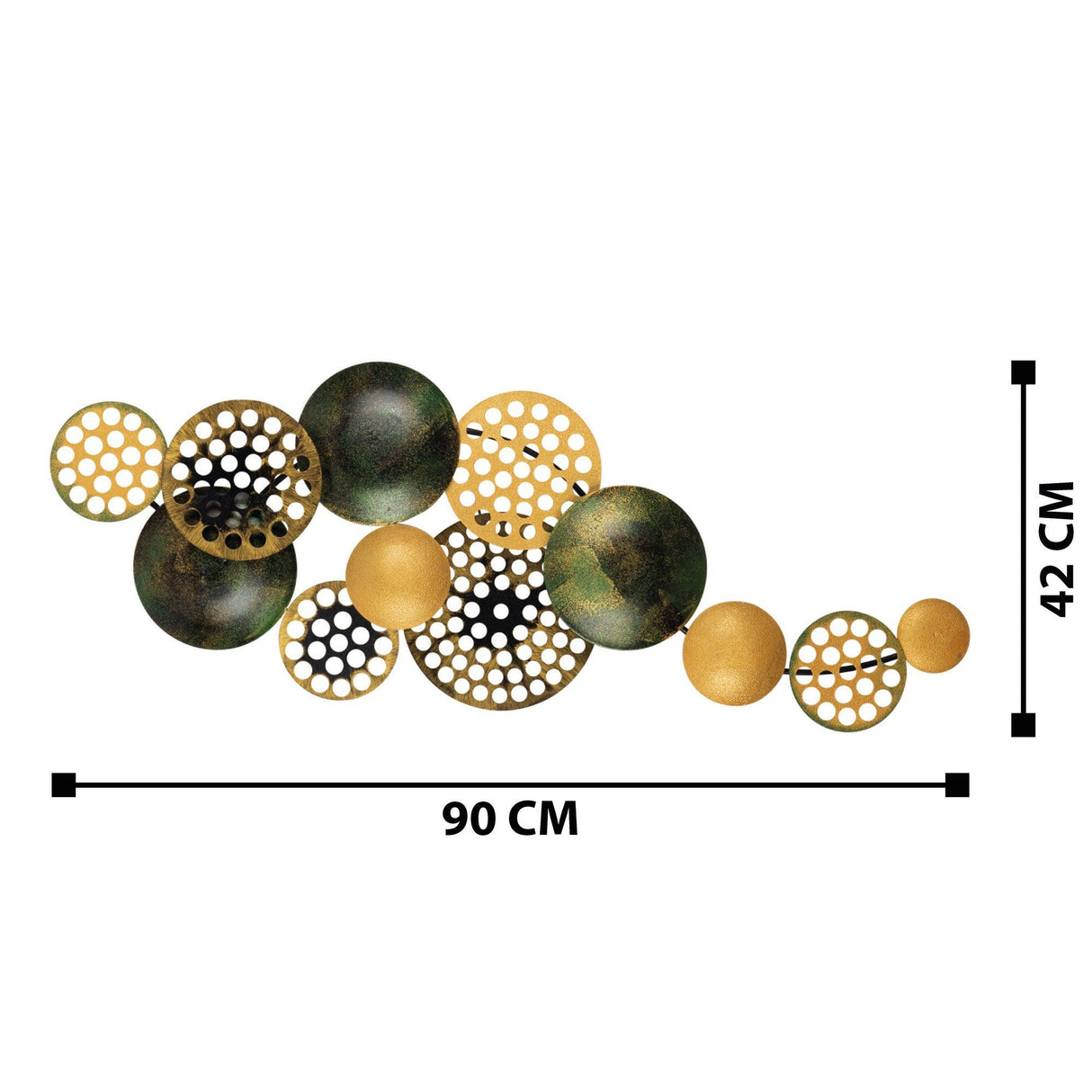 Decoratiune de perete Metal Bronte, Multicolor, 42x8x90 cm