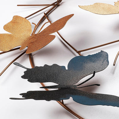 Decoratiune de perete Metal Butterflies - 2, Multicolor, 1x1x4 cm