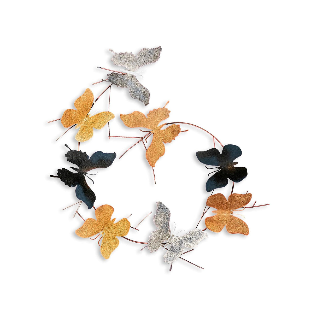 Decoratiune de perete Metal Butterflies - 2, Multicolor, 1x1x4 cm