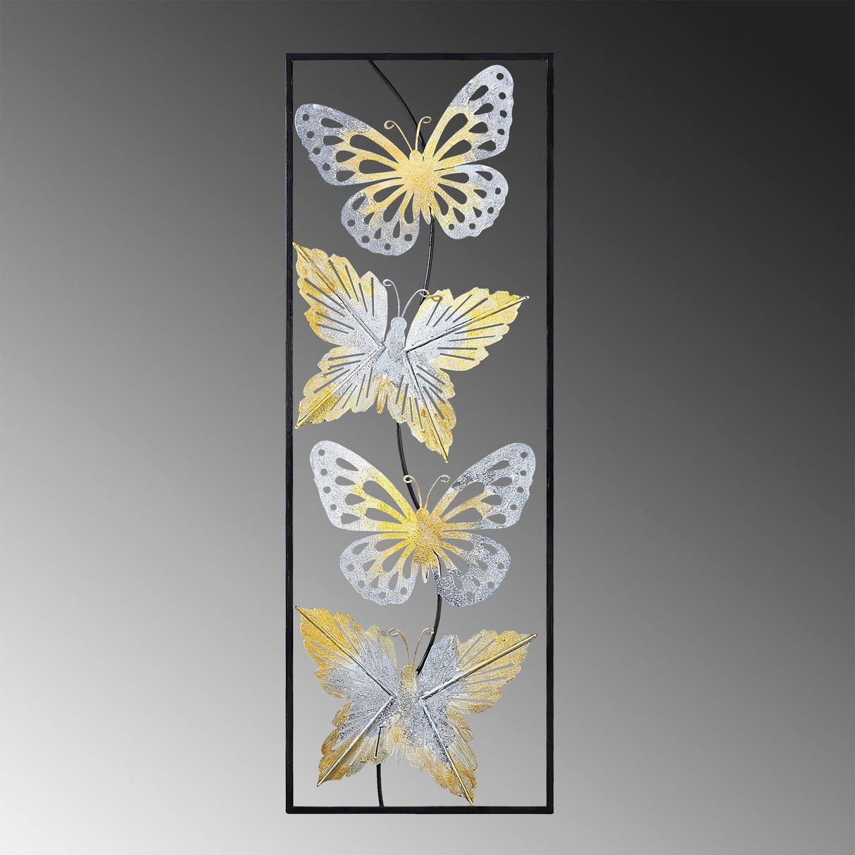 Decoratiune de perete Metal Butterfly, Multicolor, 35x1x100 cm