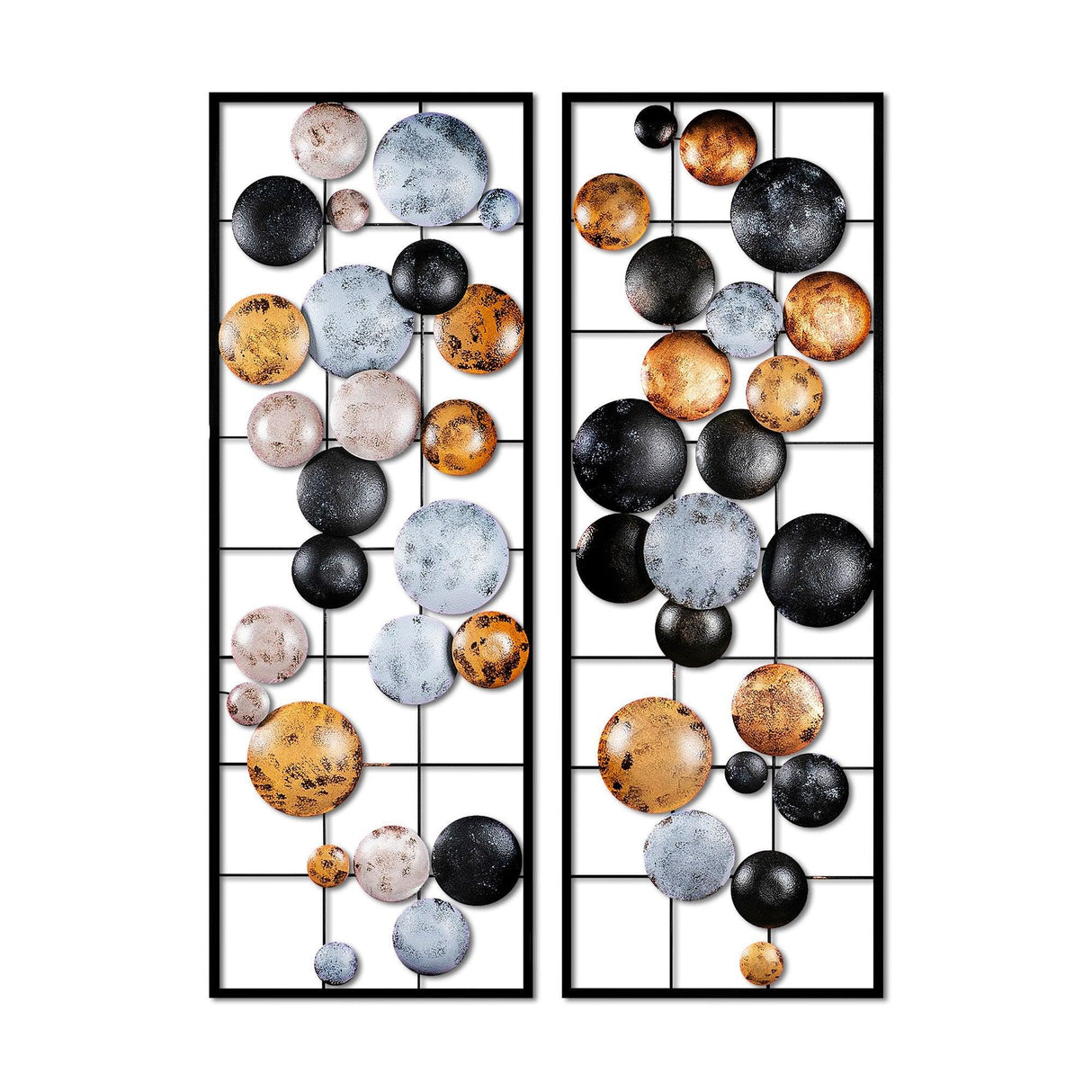 Decoratiune de perete Metal Camber - 3, Multicolor, 92x32 cm
