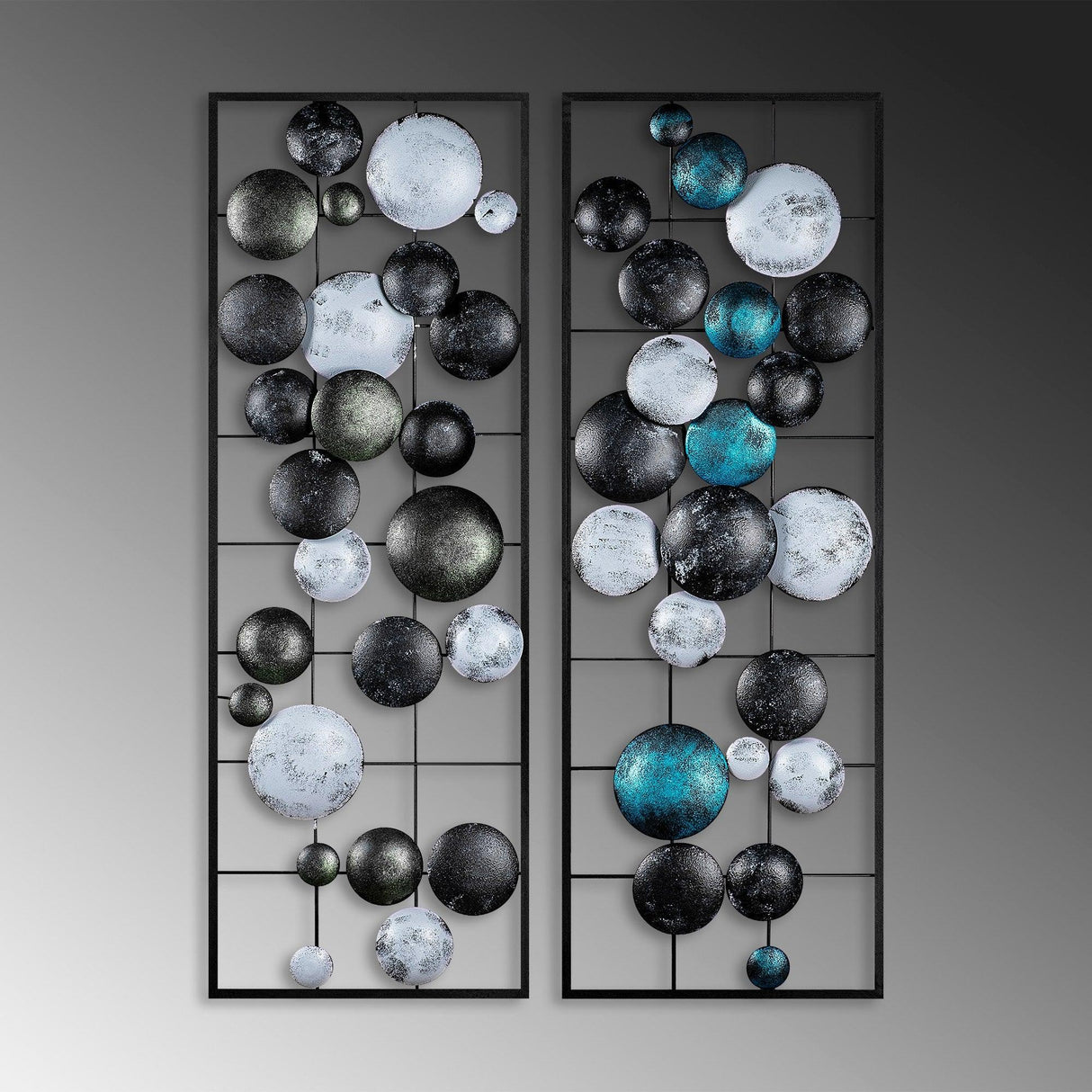 Decoratiune de perete Metal Camber - 6, Multicolor, 92x1x32 cm