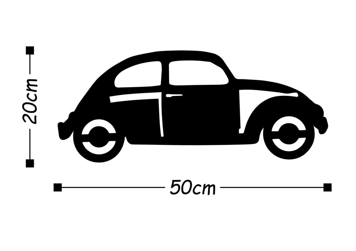 Decoratiune de perete Metal Car, Negru, 20x1x50 cm