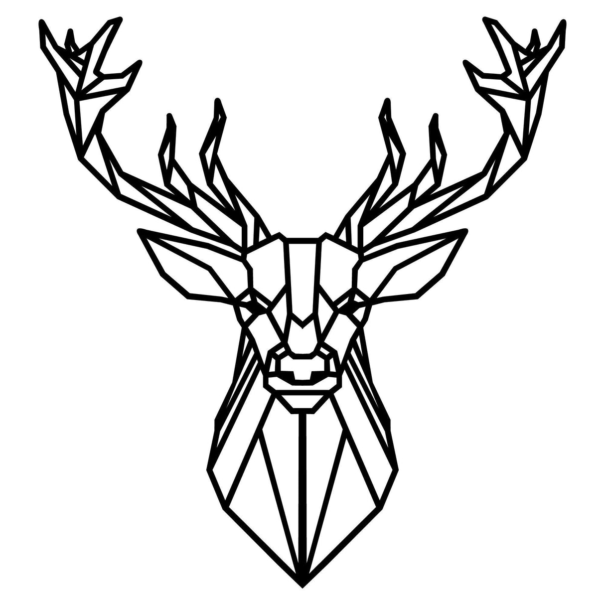 Decoratiune de perete Metal Deer4, Negru, 65x0,15x60 cm