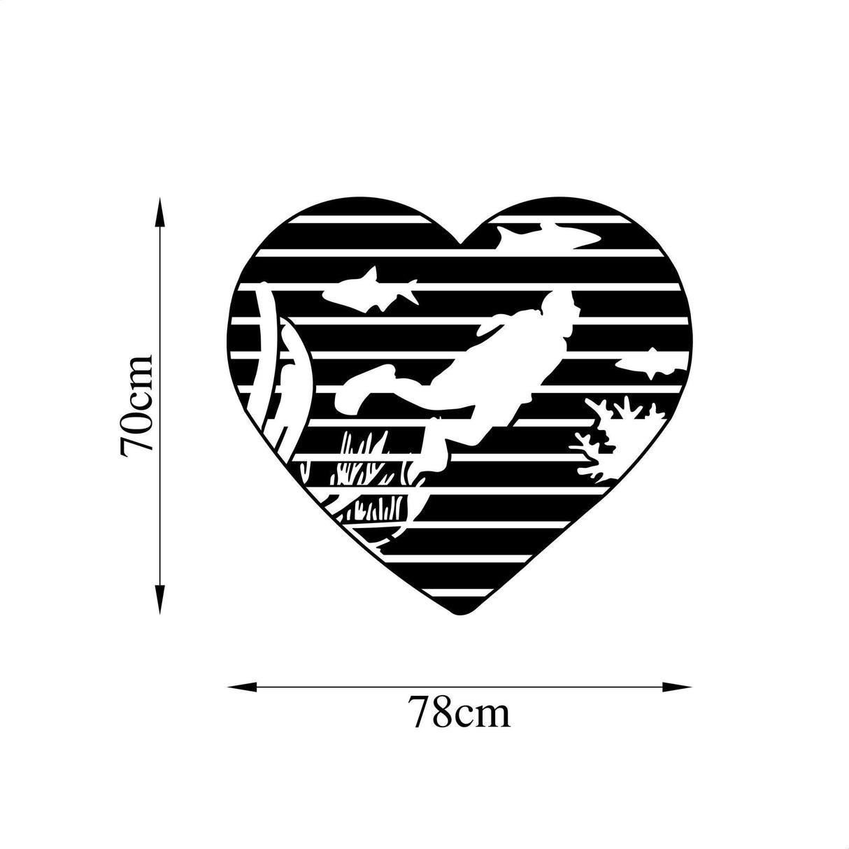 Decoratiune de perete Metal Diver - 445, Negru, 70x1x78 cm