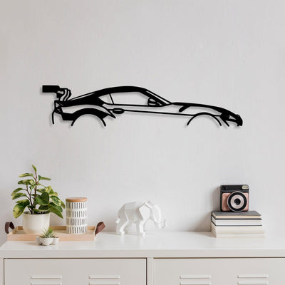 Decoratiune de perete Metal Dodge Viper Silhouette, Negru, 14x1x70 cm