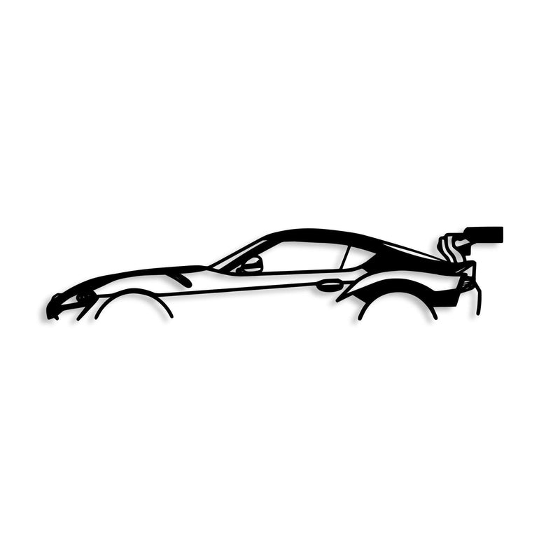 Decoratiune de perete Metal Dodge Viper Silhouette, Negru, 14x1x70 cm