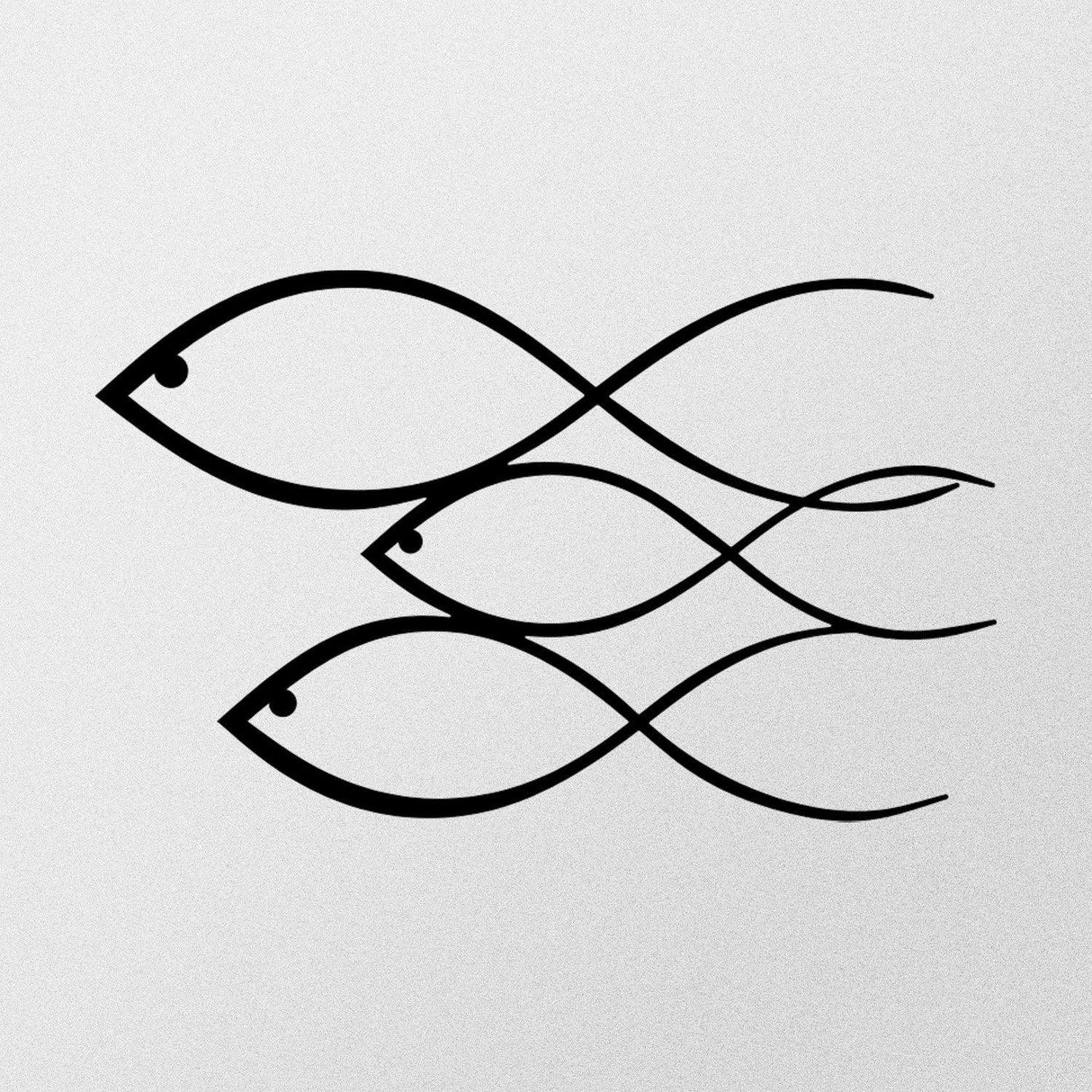 Decoratiune de perete Metal Fish, Negru, 30x0,12x50 cm