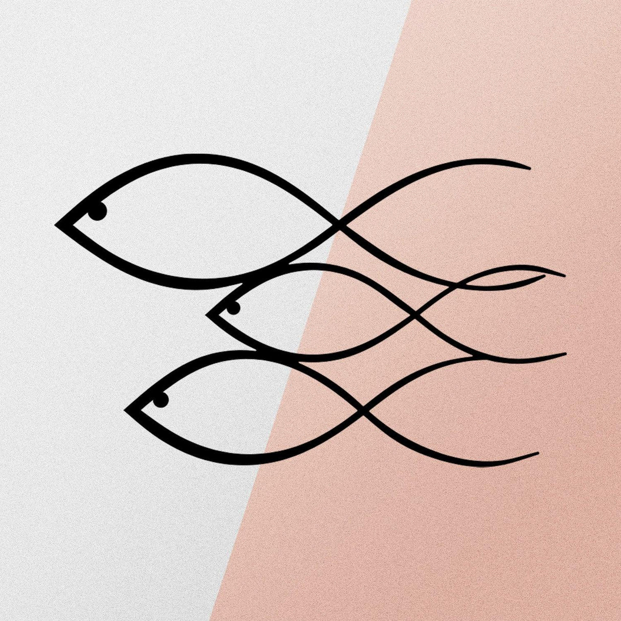 Decoratiune de perete Metal Fish, Negru, 30x0,12x50 cm