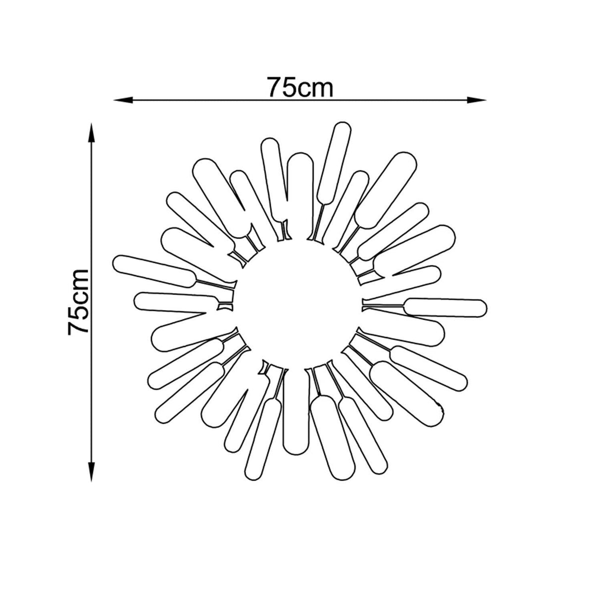 Decoratiune de perete Metal Hacakpur, Multicolor, 75x1x75 cm