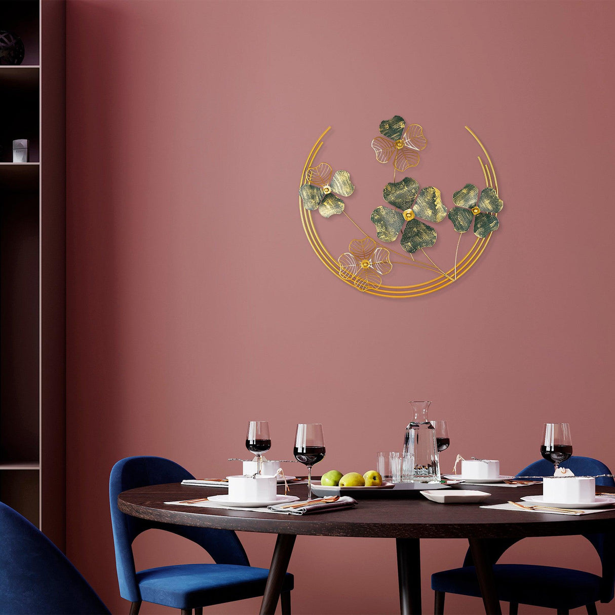 Decoratiune de perete Metal Haiyang, Verde, 70x5x70 cm