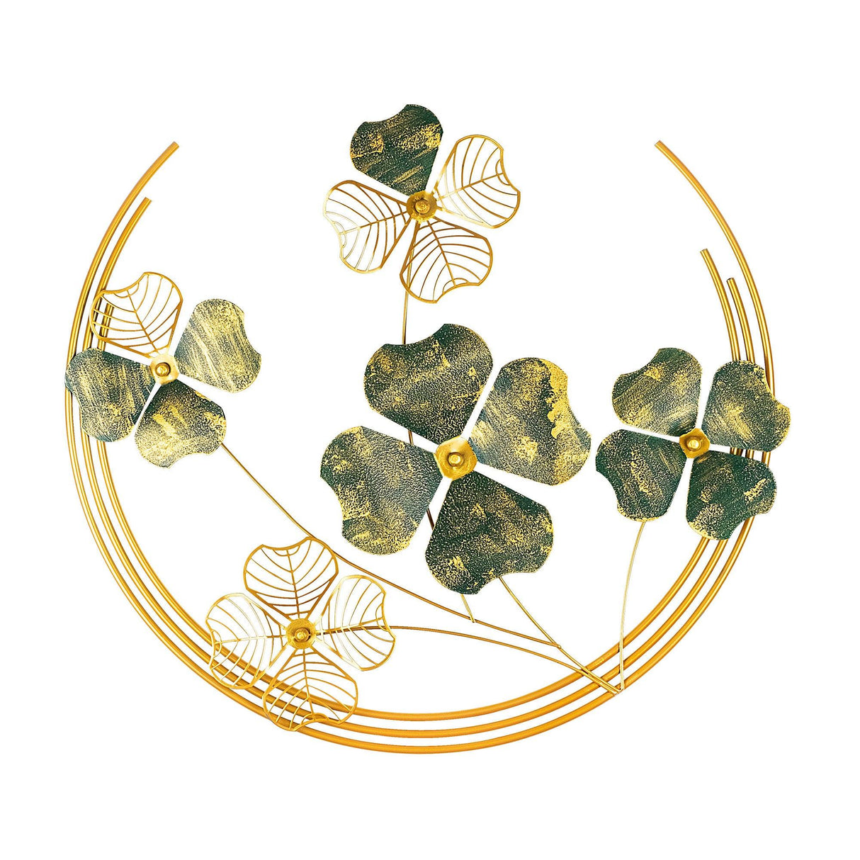 Decoratiune de perete Metal Haiyang, Verde, 70x5x70 cm