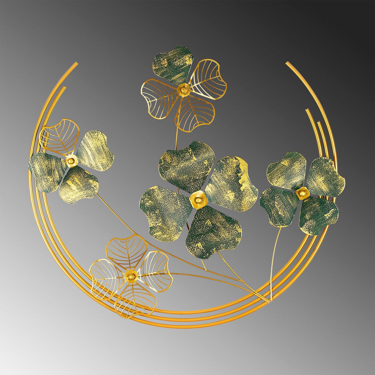 Decoratiune de perete Metal Haiyang, Verde, 70x5x70 cm