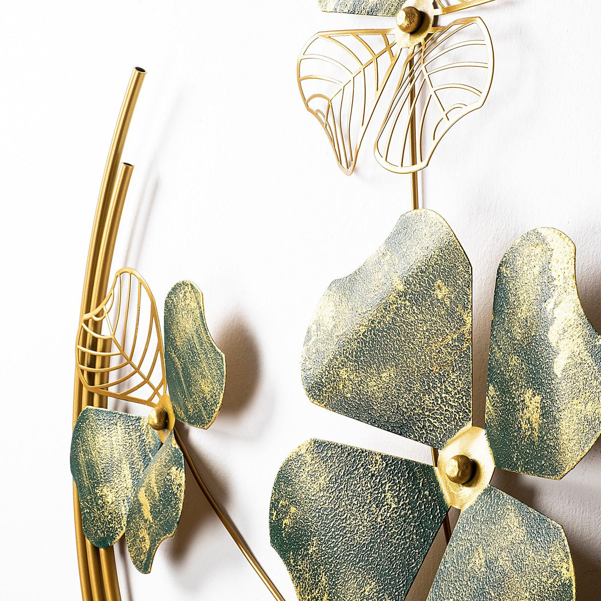 Decoratiune de perete Metal Haiyang, Verde, 70x5x70 cm