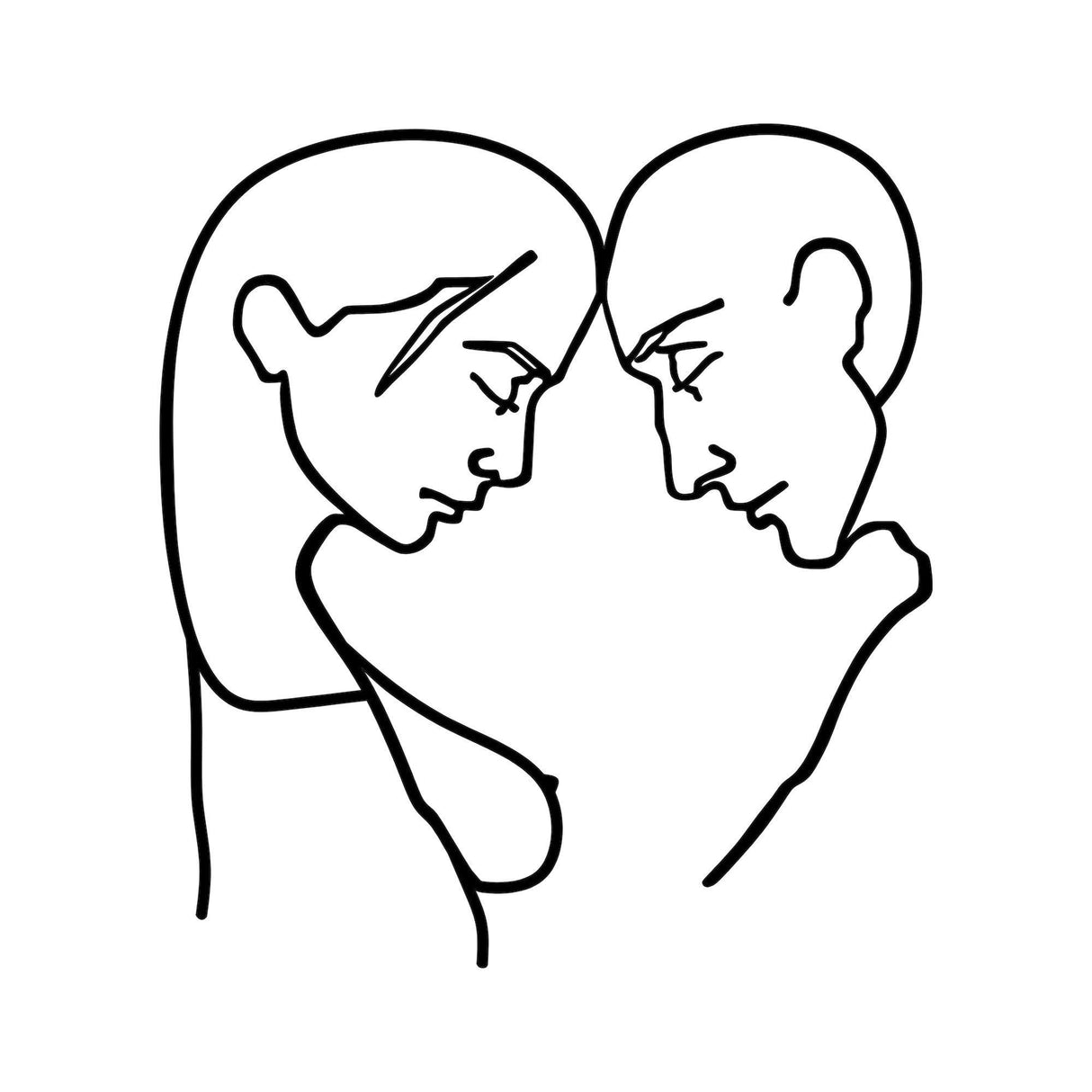 Decoratiune de perete Metal Head To Head, Negru, 49x1x45 cm