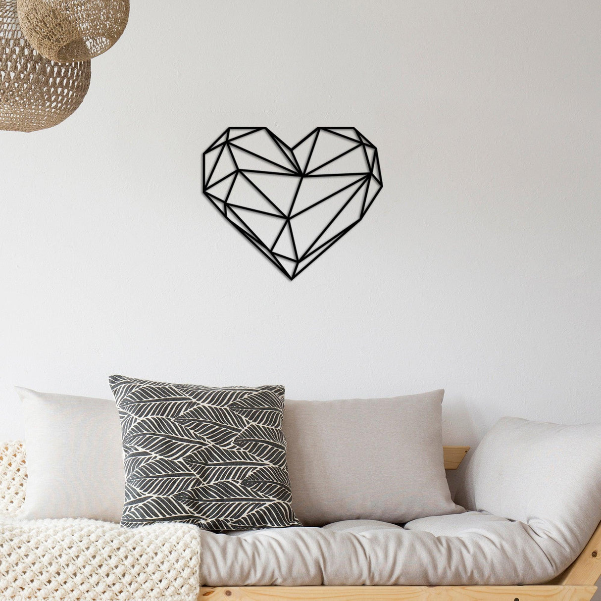 Decoratiune de perete Metal Heart Metal Decor, Negru, 40x0,12x47 cm