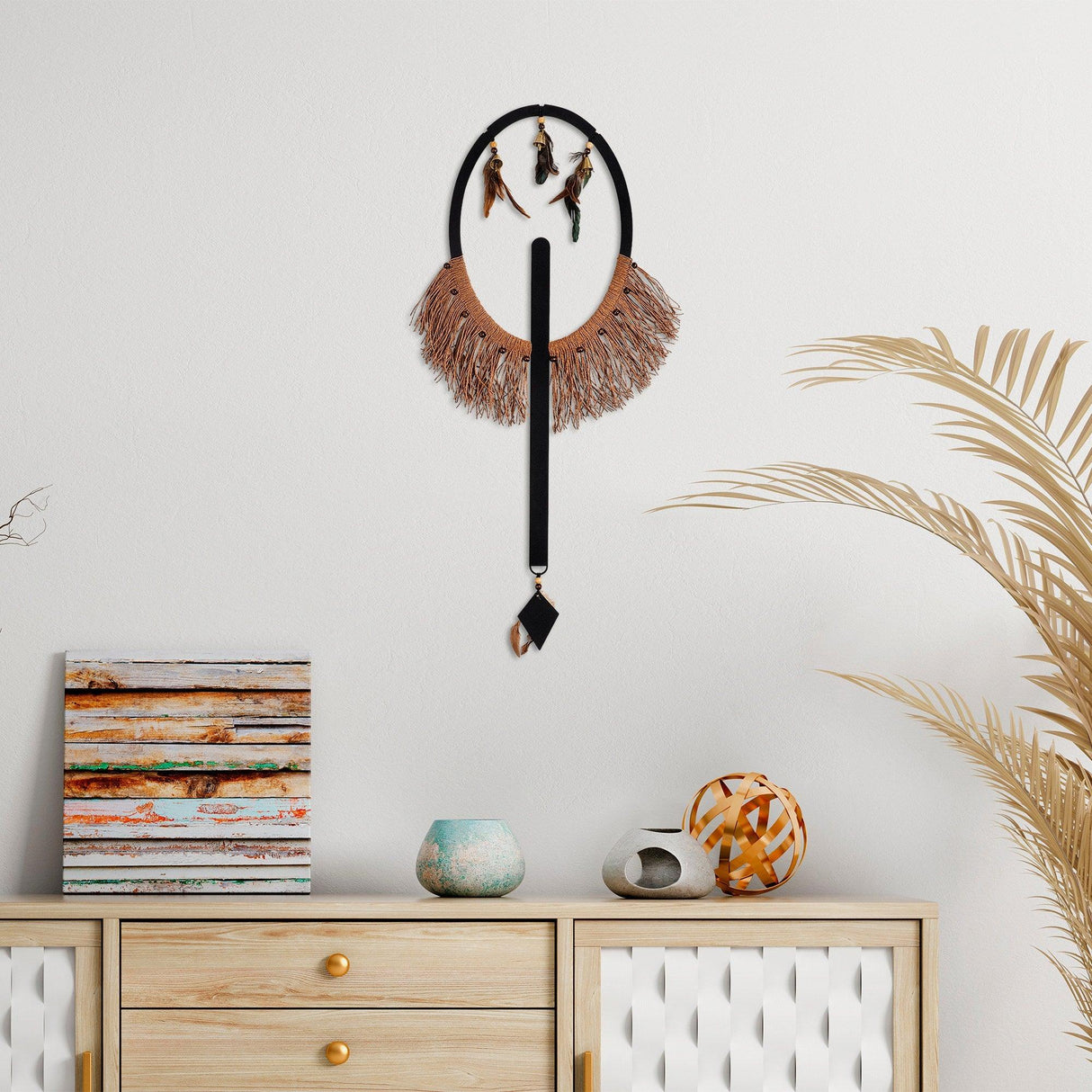 Decoratiune de perete Metal Ifamac, Cupru, 90x1x46 cm