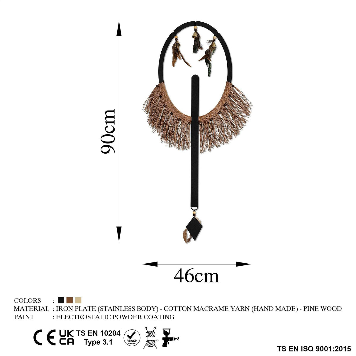 Decoratiune de perete Metal Ifamac, Cupru, 90x1x46 cm