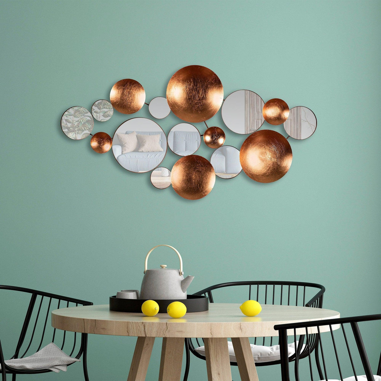 Decoratiune de perete Metal Infinity-round, Multicolor, 116x1x60 cm