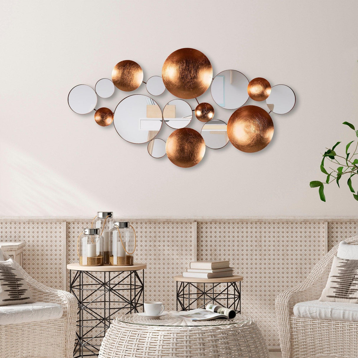 Decoratiune de perete Metal Infinity-round, Multicolor, 116x1x60 cm