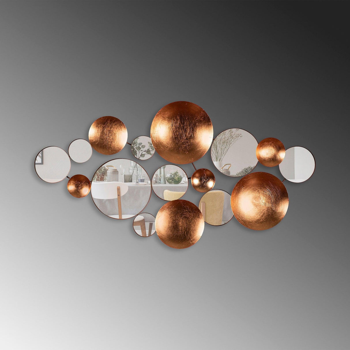 Decoratiune de perete Metal Infinity-round, Multicolor, 116x1x60 cm