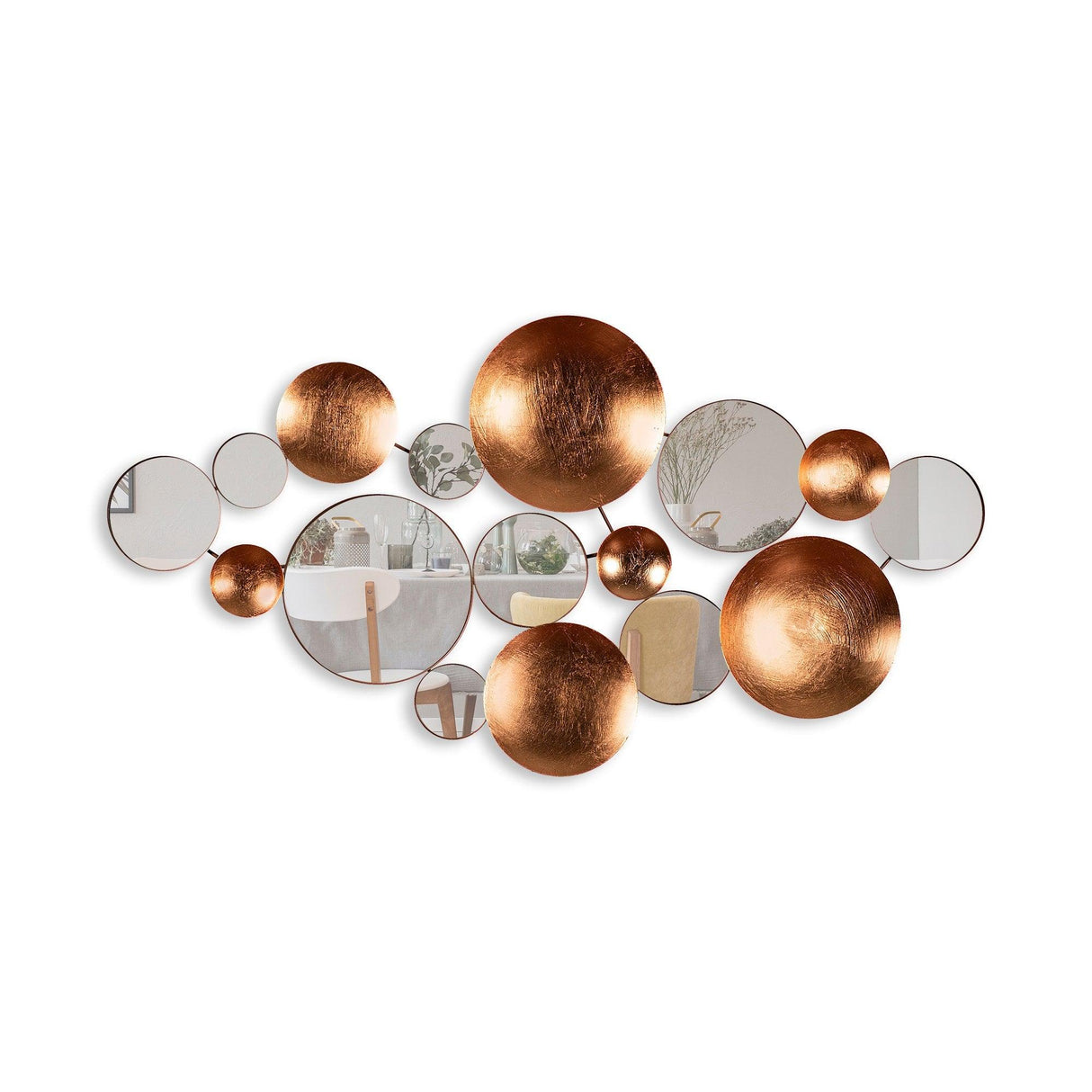 Decoratiune de perete Metal Infinity-round, Multicolor, 116x1x60 cm