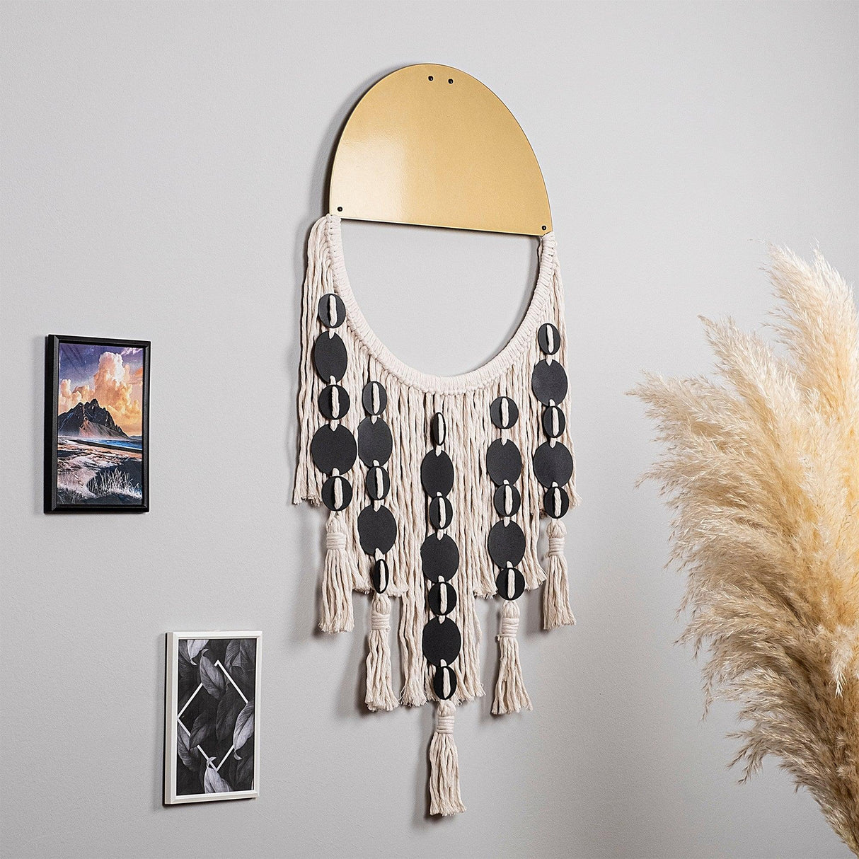 Decoratiune de perete Metal Ivamac, Aur, 90x1x42 cm