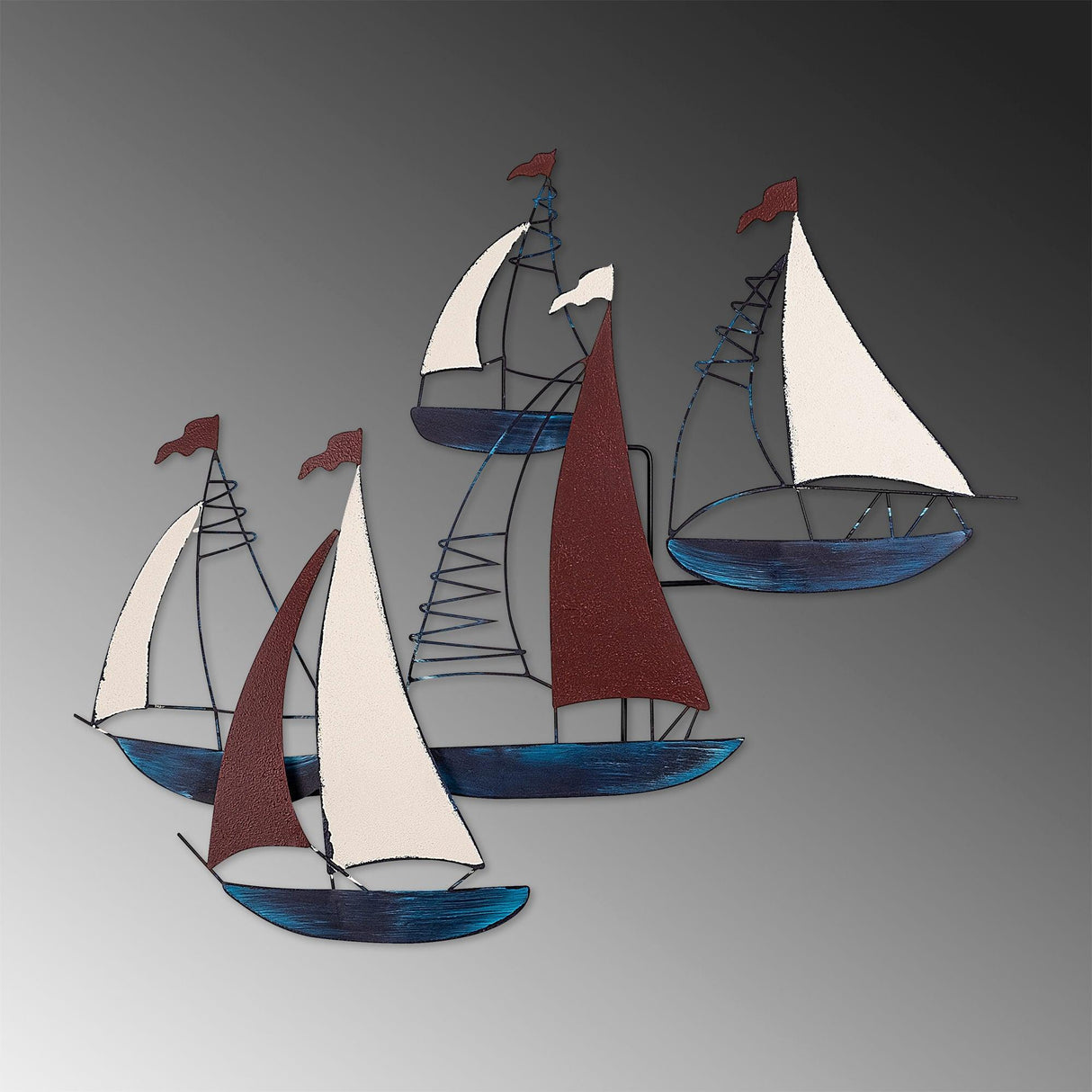 Decoratiune de perete Metal Kadirga, Multicolor, 73x1x88 cm