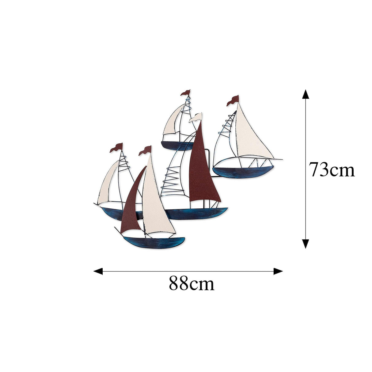 Decoratiune de perete Metal Kadirga, Multicolor, 73x1x88 cm