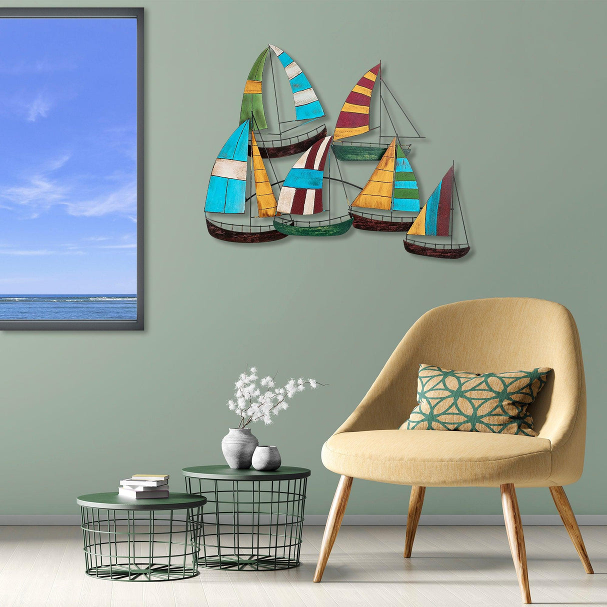 Decoratiune de perete Metal Kalyon, Multicolor, 84x1x104 cm