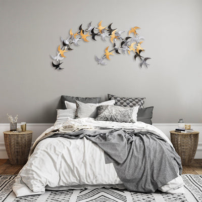 Decoratiune de perete Metal Kirlangiç, Multicolor, 62x1x137 cm