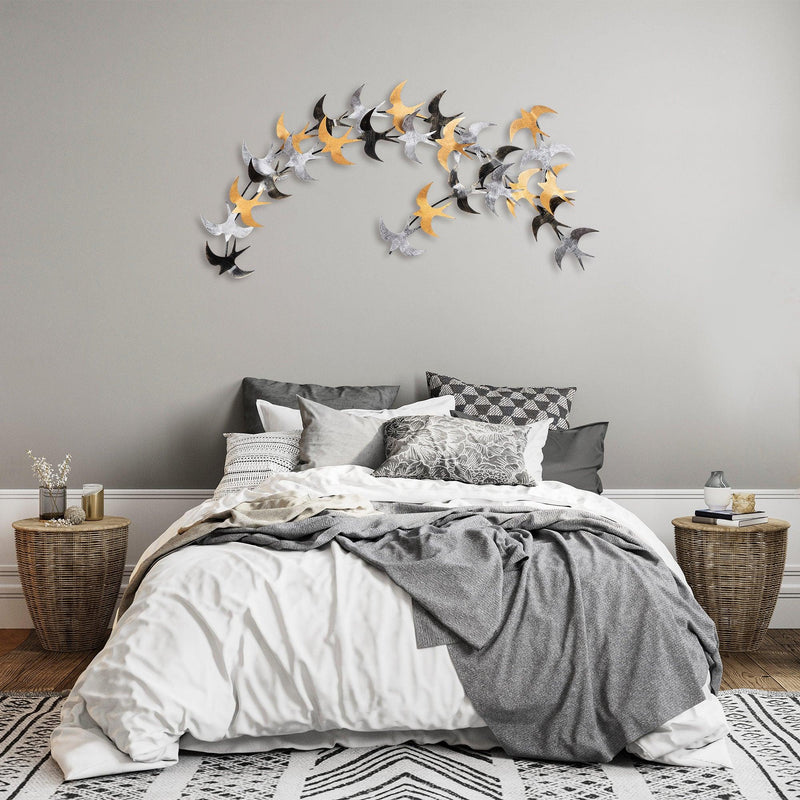 Decoratiune de perete Metal Kirlangiç, Multicolor, 62x1x137 cm