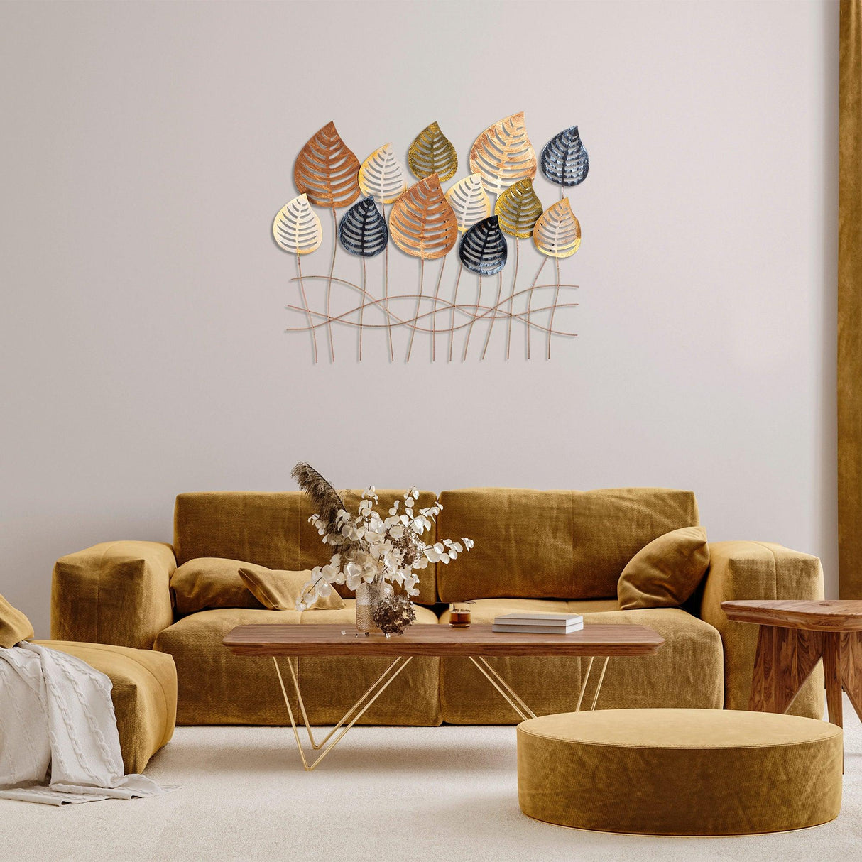 Decoratiune de perete Metal Lilac, Multicolor, 64x1x76 cm