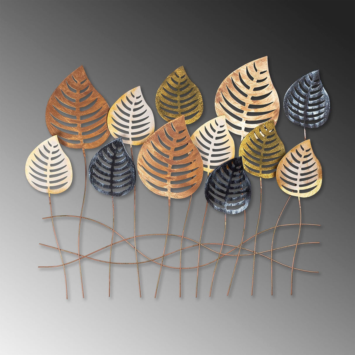 Decoratiune de perete Metal Lilac, Multicolor, 64x1x76 cm