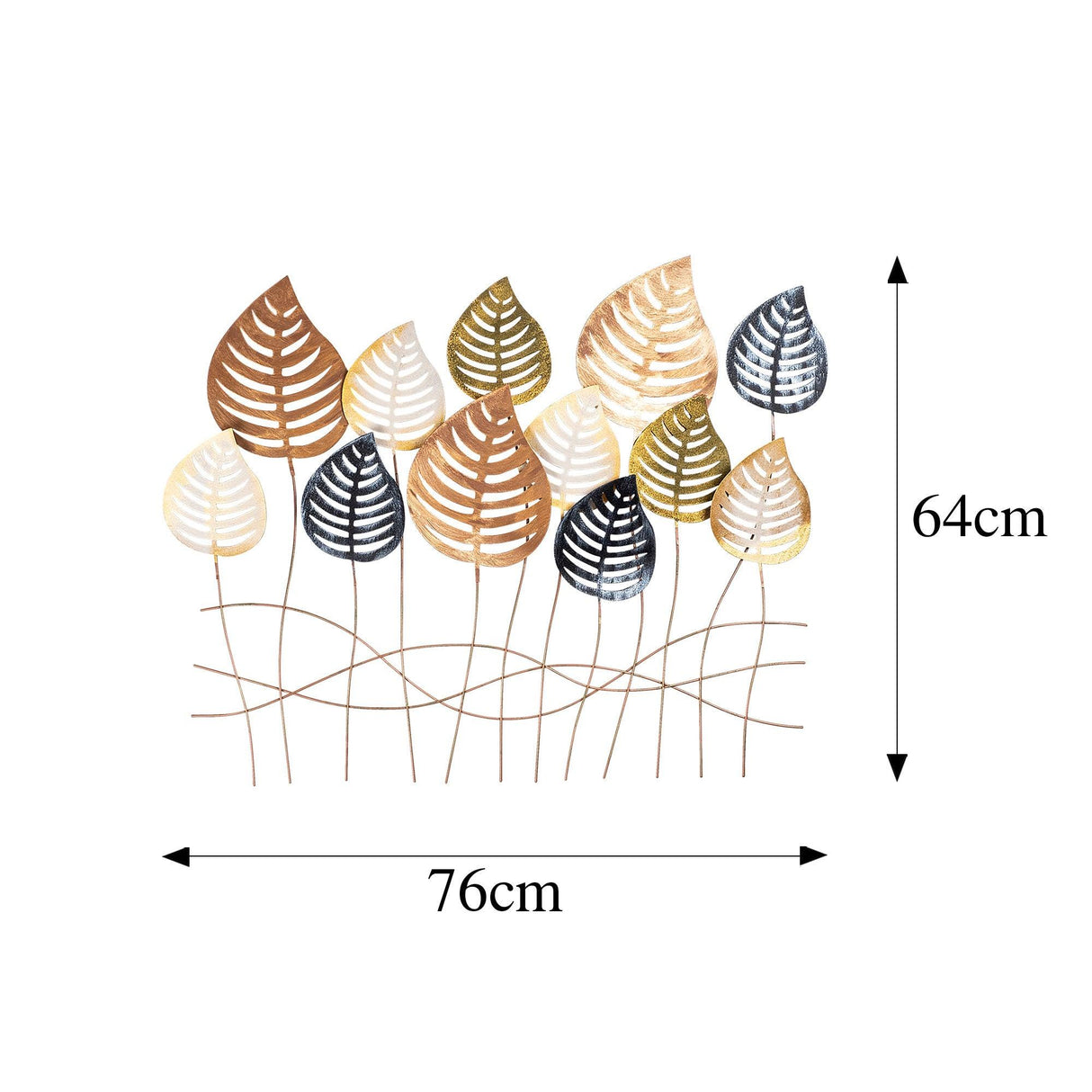 Decoratiune de perete Metal Lilac, Multicolor, 64x1x76 cm