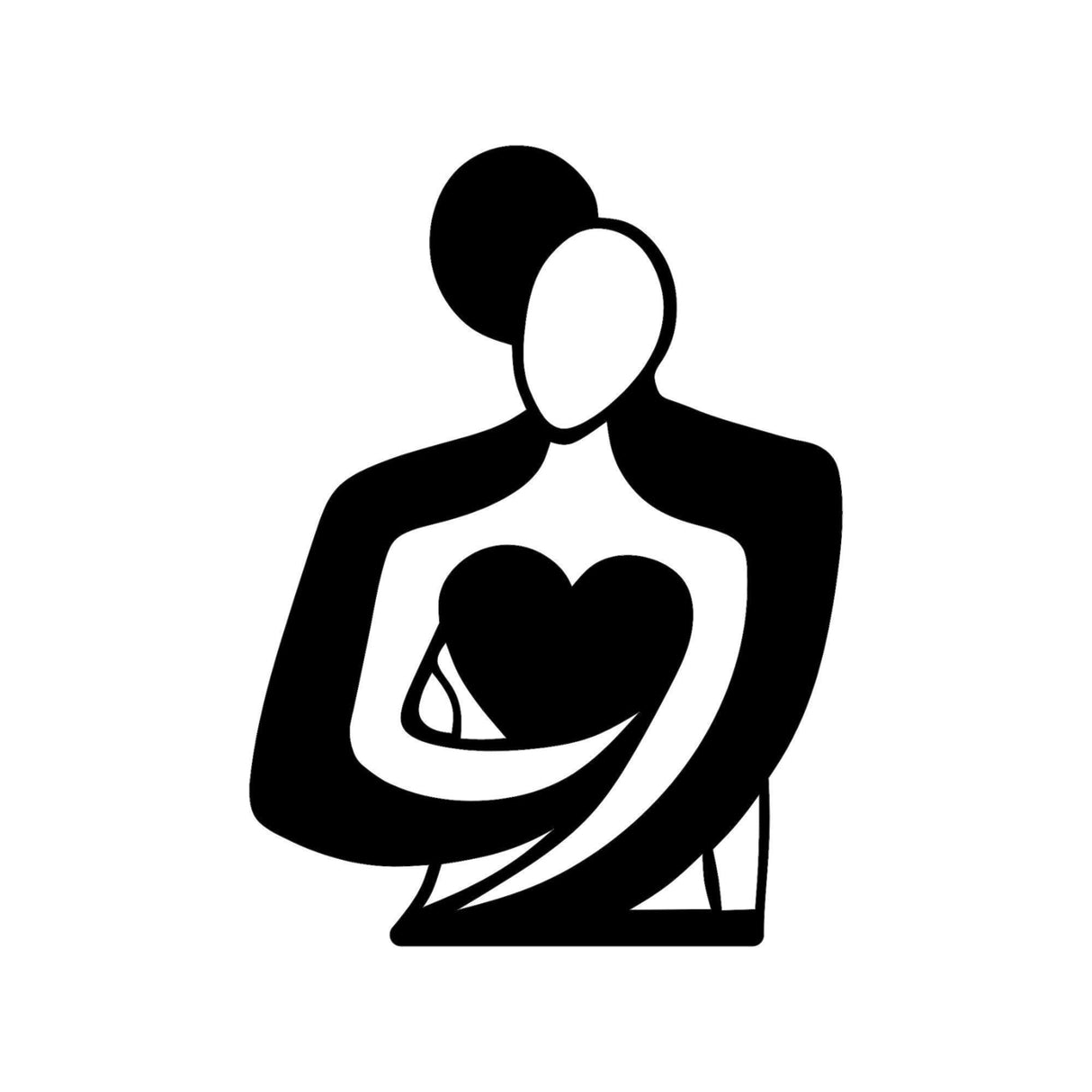 Decoratiune de perete Metal Love, Negru, 0.15x52x70 cm