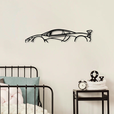 Decoratiune de perete Metal Mclaren P1 Silhouette, Negru, 14x1x68 cm