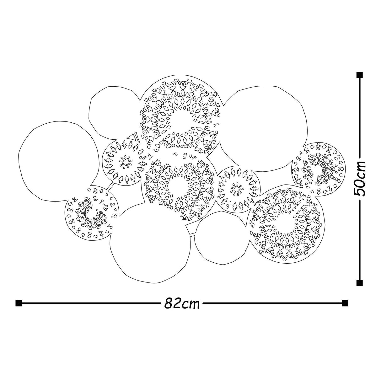 Decoratiune de perete Metal Metal Art Charm, Multicolor, 50x5x82 cm
