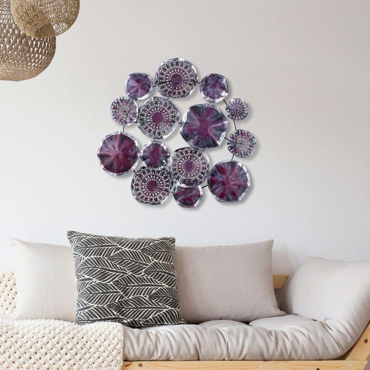 Decoratiune de perete Metal Metal Art Hypnosis, Multicolor, 74x5x74 cm