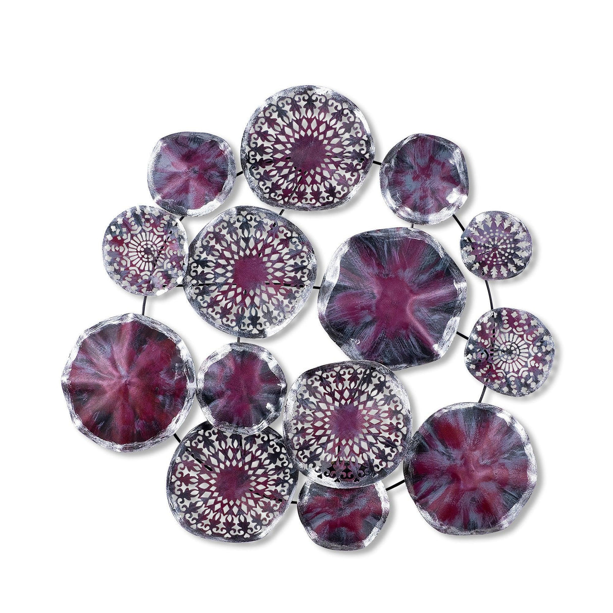 Decoratiune de perete Metal Metal Art Hypnosis, Multicolor, 74x5x74 cm