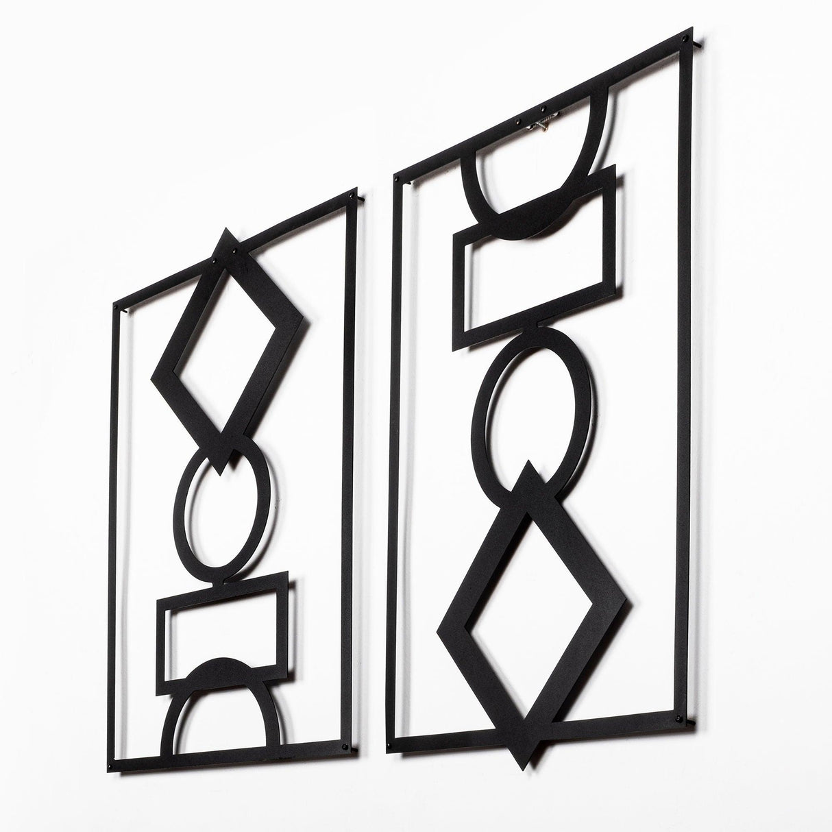 Decoratiune de perete Metal Mirror, Negru, 57x1x42 cm