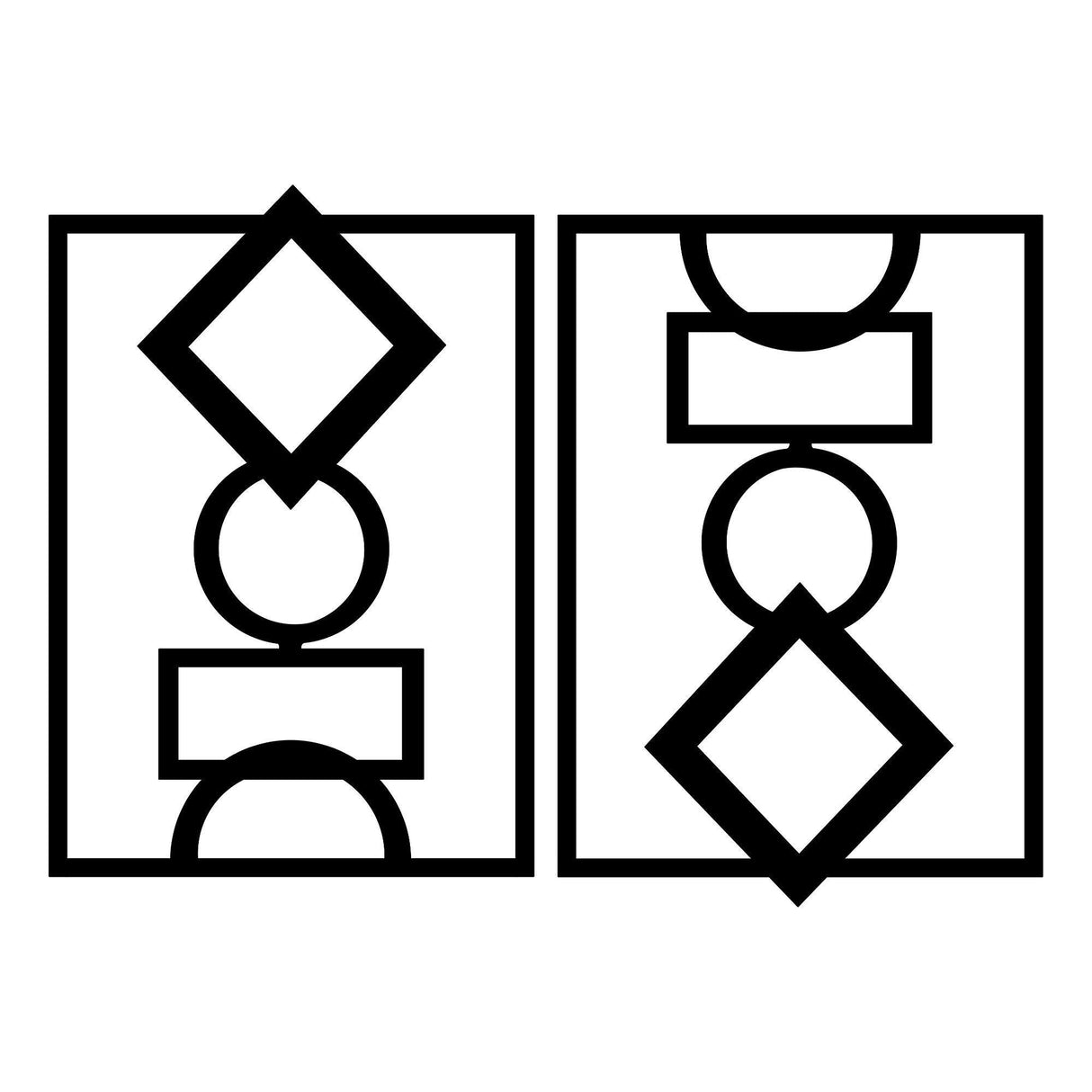 Decoratiune de perete Metal Mirror, Negru, 57x1x42 cm