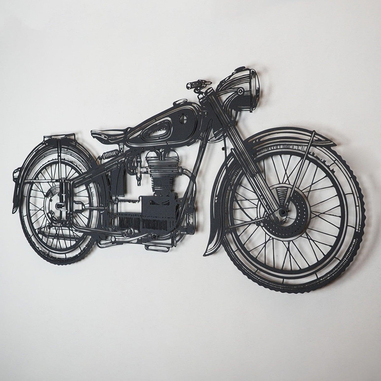Decoratiune de perete Metal Motocicleta, Negru, 100 x 47 cm