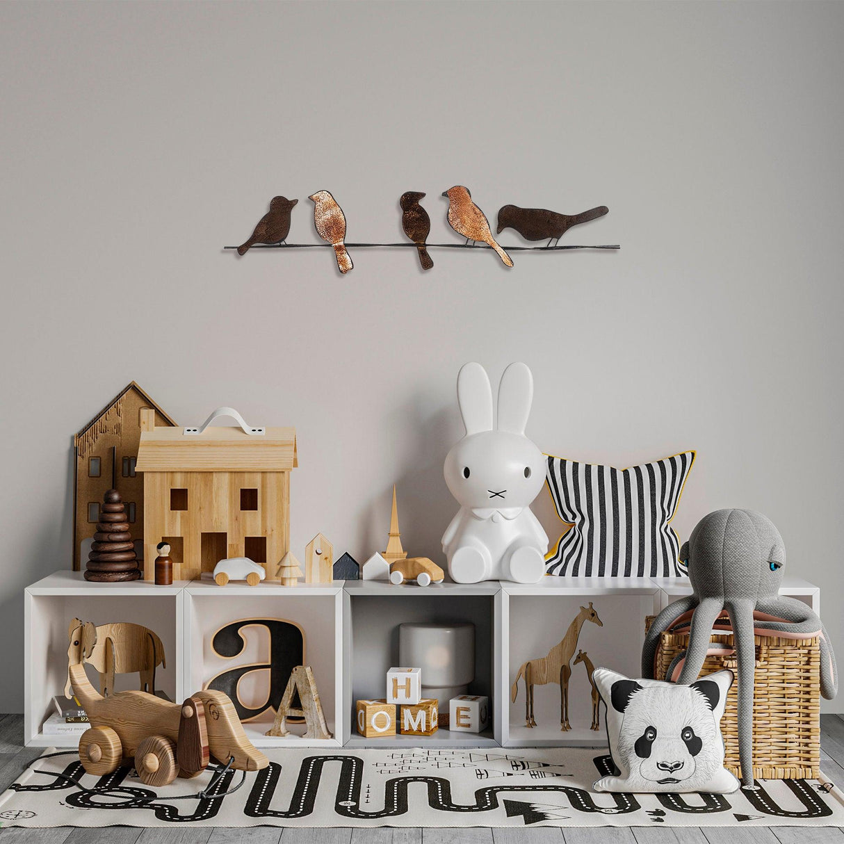 Decoratiune de perete Metal Muhabbet, Multicolor, 18x1x81 cm