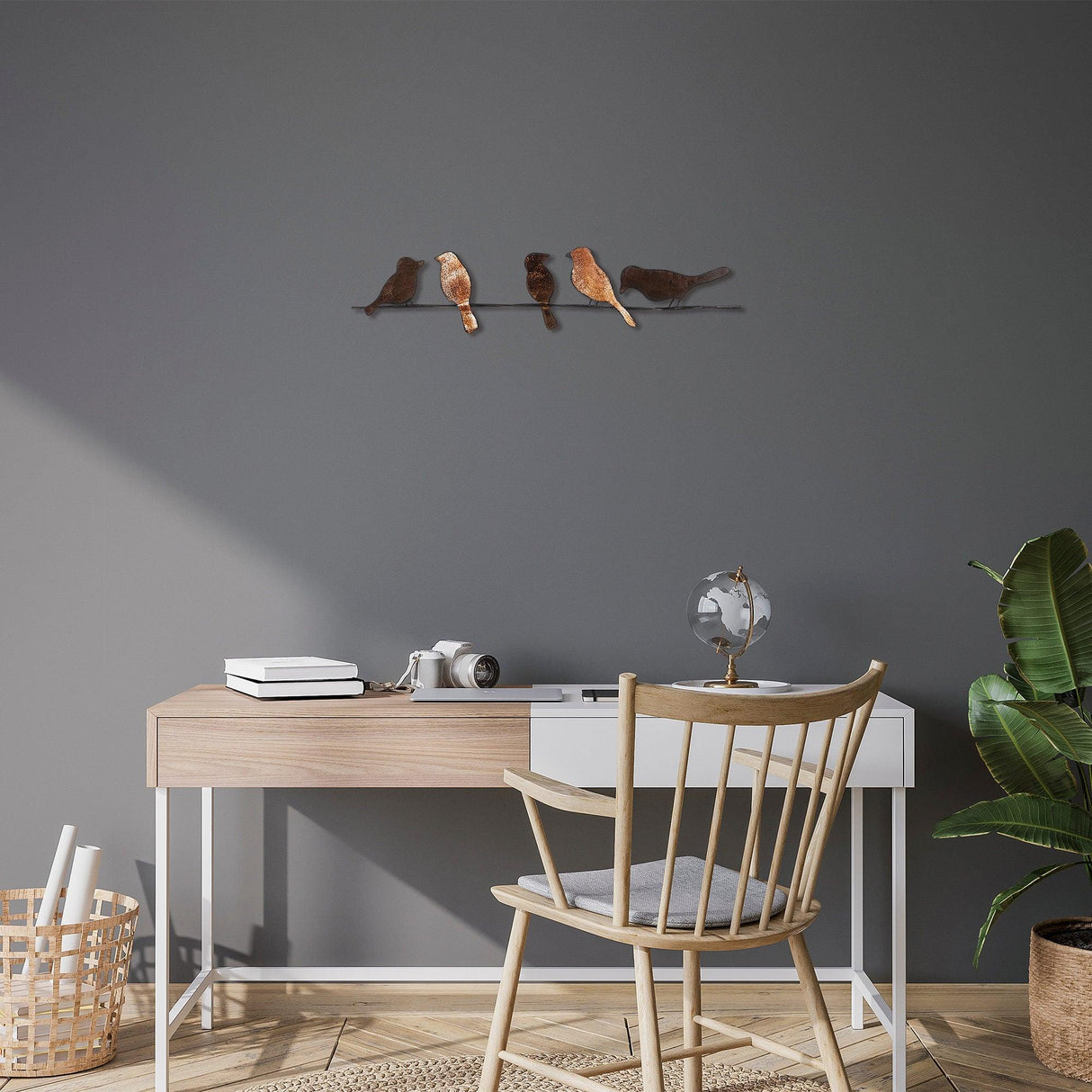 Decoratiune de perete Metal Muhabbet, Multicolor, 18x1x81 cm