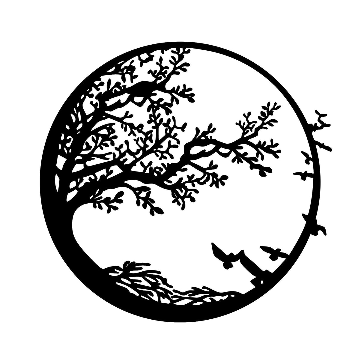 Decoratiune de perete Metal Night, Negru, 1.5x66x68 cm